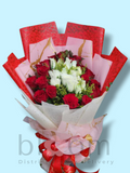 1 Dozen Red Roses & 1 Dozen White Roses